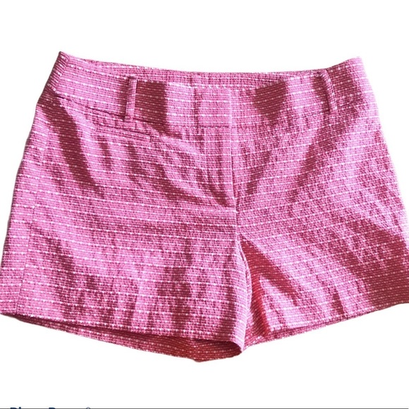 LOFT TWEED TWILL WHITE PINK 4” INSEAM SHORTS SZ 6 - Picture 1 of 5